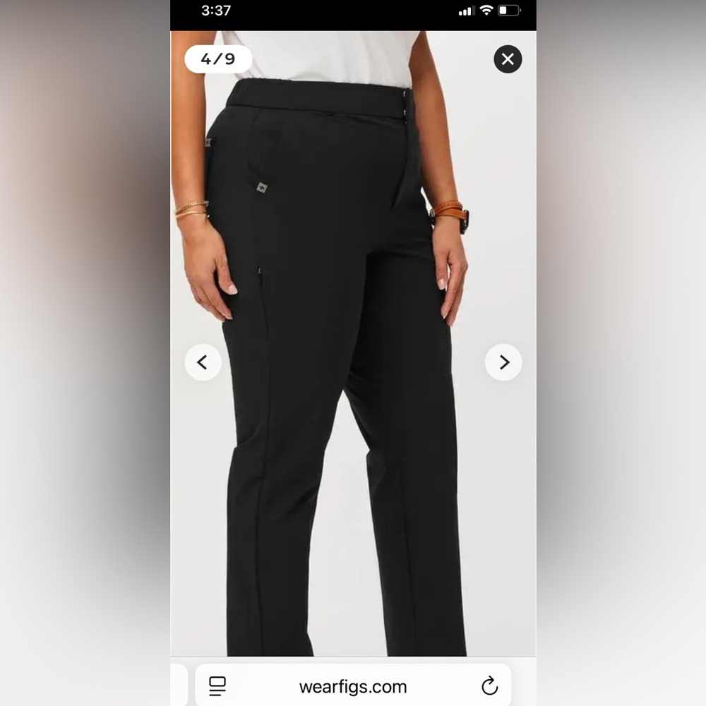 Figs Black Straight-Leg Scrub Trousers